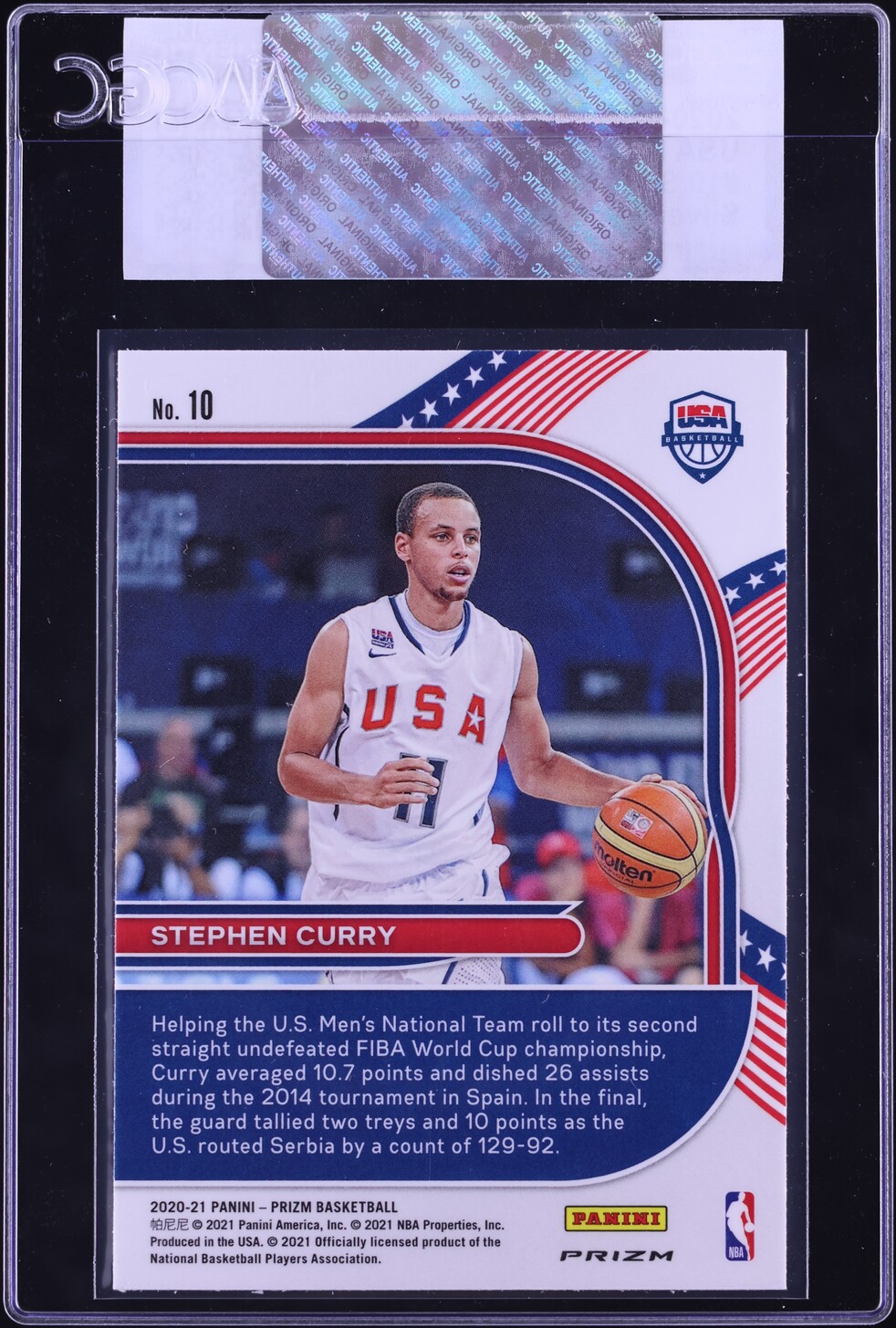 2020 Panini Prizm USA Basketball Silver Stephen Curry #10