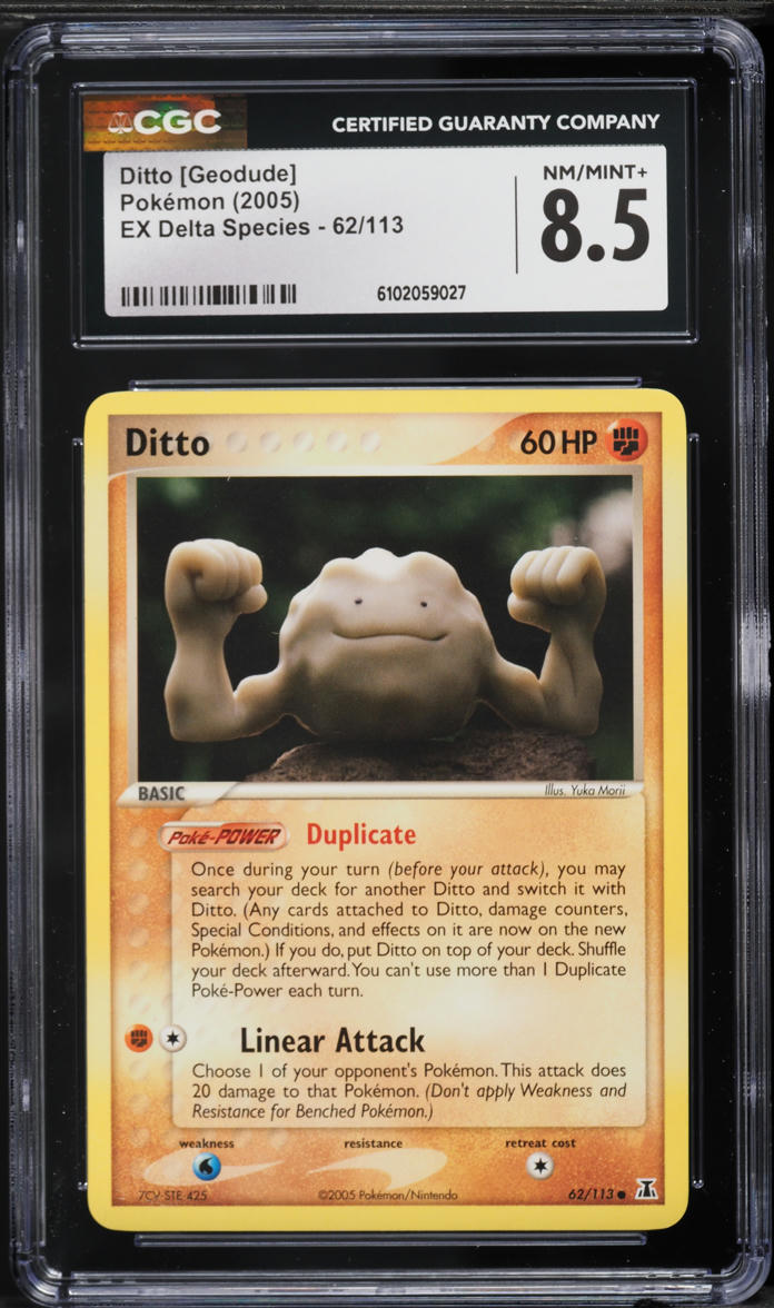 2005 Pokemon EX Delta Species Ditto Geodude #62 CGC 8.5 NM-MT+