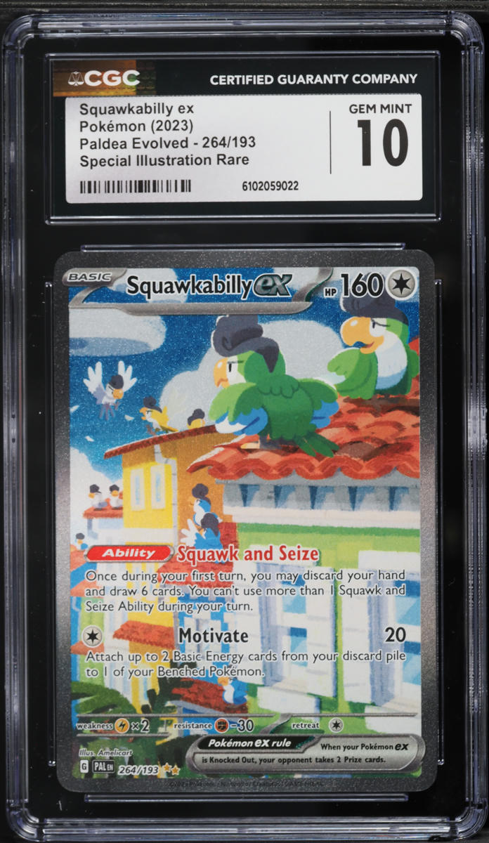 2023 Pokemon Scarlet & Violet Paldea Evolved SIR Squawkabilly ex #264 CGC 10 GEM MINT