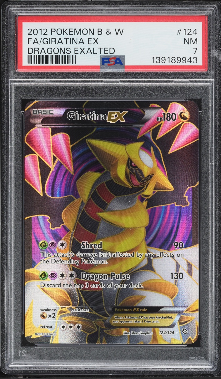 2012 Pokemon Black & White Dragons Exalted Full Art Giratina EX #124 PSA 7 NRMT