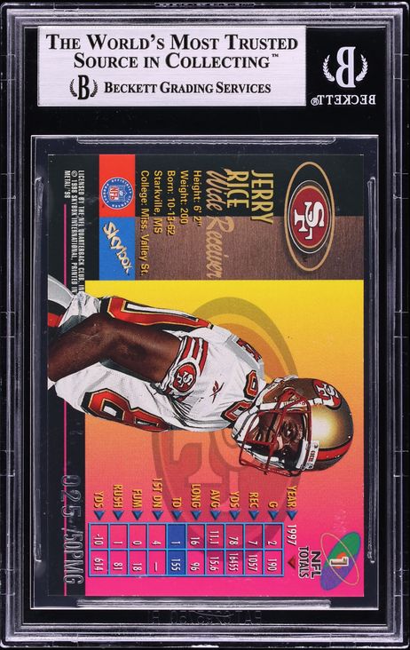 1998 Metal Universe Precious Metal Gems PMG Jerry Rice /50 #1 BGS 9 MINT