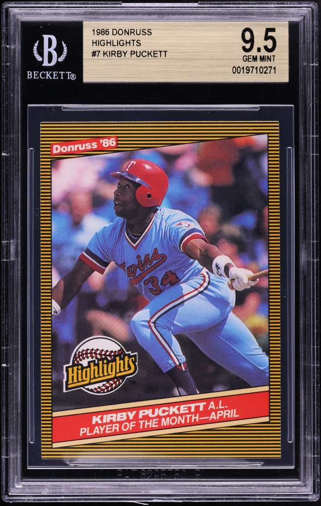 1986 #7 Kirby Puckett BGS 9.5 Donruss Highlights