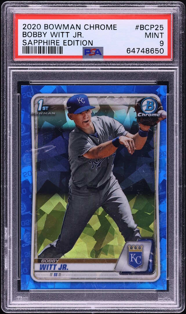 2020 Bowman Chrome Sapphire Bobby Witt Jr. PROSPECT #BCP-25 PSA 9 MINT