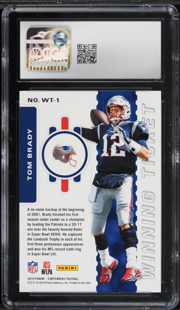 2019 Panini Contenders Winning Ticket Tom Brady #WT-1 CGC 10 GEM MINT