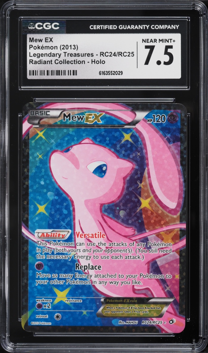 2013 Pokemon Black & White Legendary Treasures Radiant Collection Full Art Mew EX #RC24 CGC 7.5