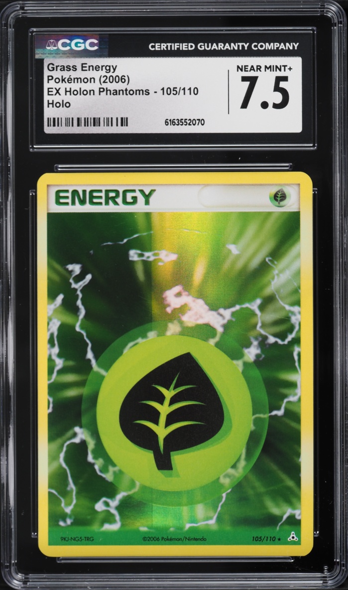 2006 Pokemon EX Holon Phantoms Holo Grass Energy #105 CGC 7.5 NRMT+
