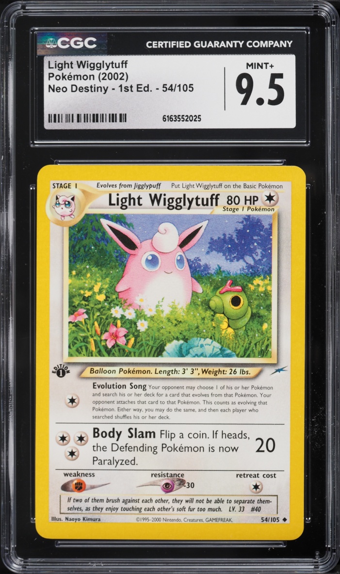 2002 Pokemon Neo Destiny 1st Edition Light Wigglytuff #54 CGC 9.5 MINT+
