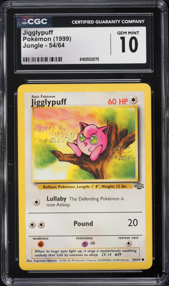 1999 Pokemon Jungle Jigglypuff #54 CGC 10 GEM MINT