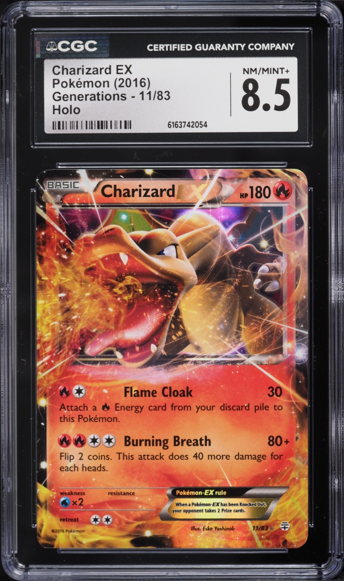 2016 Pokemon XY Generations Holo Charizard EX #11 CGC 8.5 NM-MT+