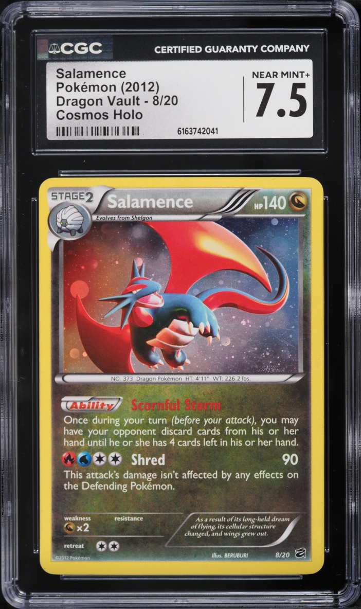 2012 Pokemon Black & White Dragon Vault Cosmos Holo Salamence #8 CGC 7.5 NRMT+