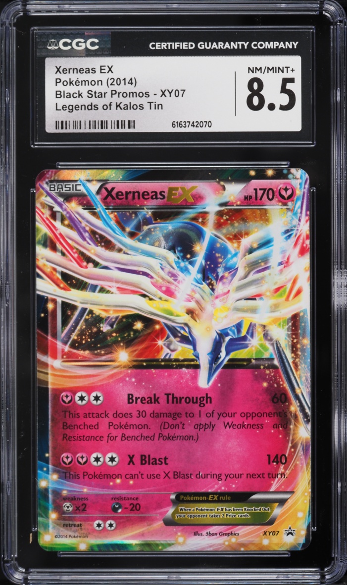 2014 Pokemon XY Black Star Promo Legends Of Kalos Tin Holo Xerneas EX #XY07 CGC 8.5 NM-MT+