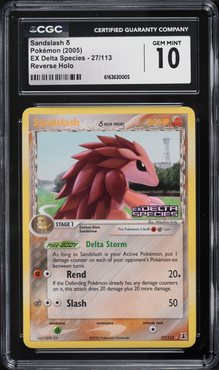 2005 Pokemon EX Delta Species Reverse Holo Sandslash #27 CGC 10 GEM MINT