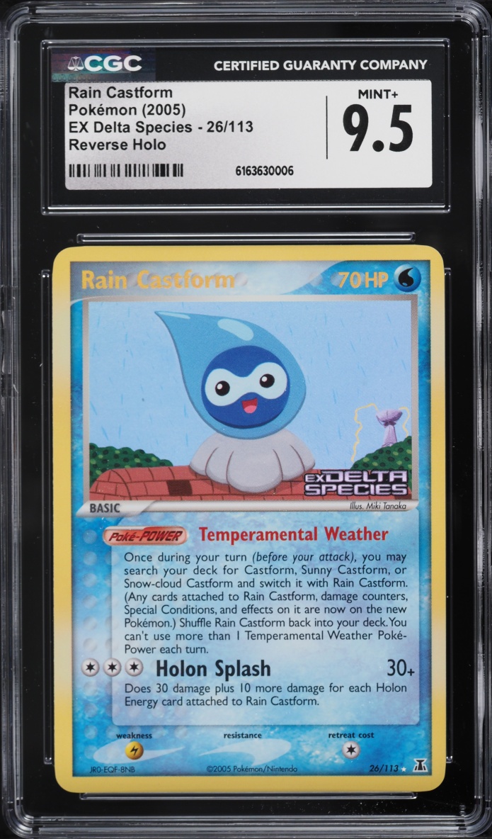 2005 Pokemon EX Delta Species Reverse Holo Rain Castform #26 CGC 9.5 MINT+