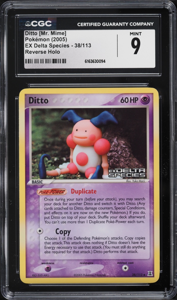 2005 Pokemon EX Delta Species Reverse Holo Ditto Mr. Mime #38 CGC 9 MINT