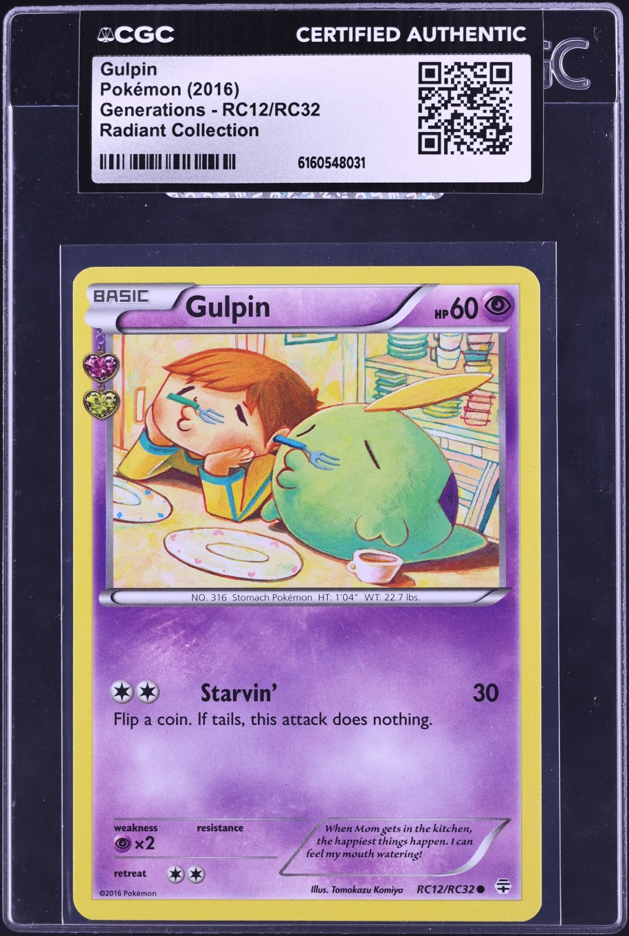 2016 Pokemon XY Generations Radiant Collection Gulpin #RC12 CGC AUTH