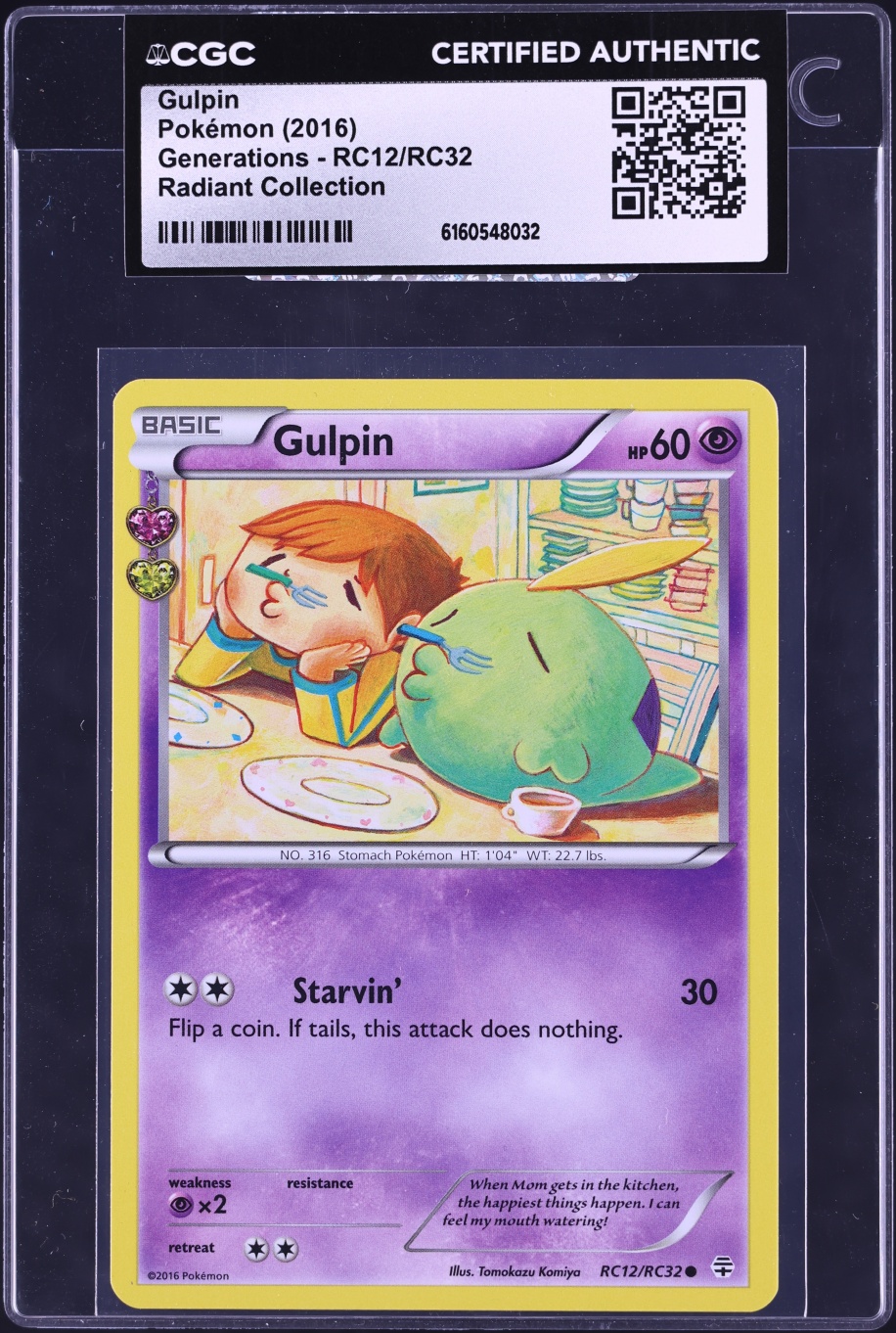 2016 Pokemon XY Generations Radiant Collection Gulpin #RC12 CGC AUTH