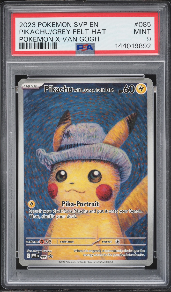 2023 Pokemon Scarlet & Violet Promo Van Gogh Full Art Pikachu With Grey Felt Hat #85 PSA 9 MINT