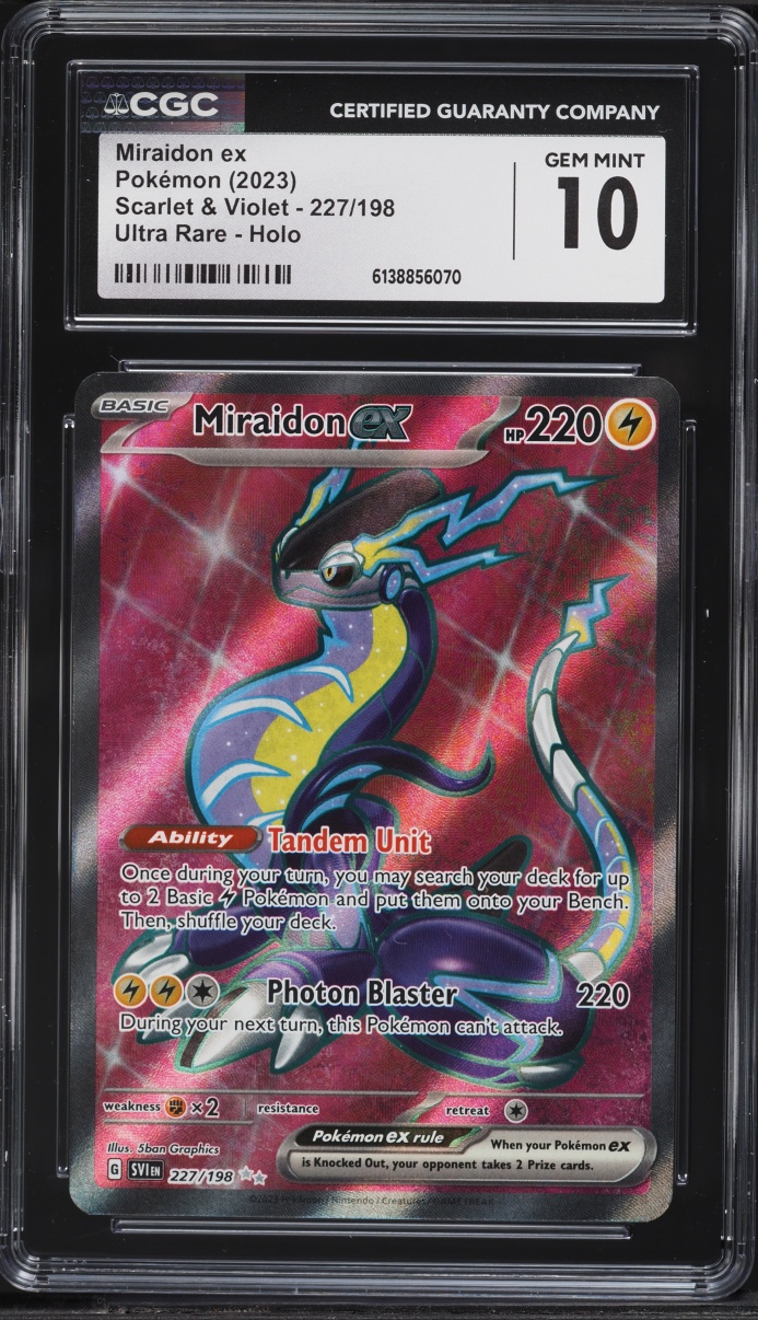 2023 Pokemon Scarlet & Violet Full Art Miraidon Ex #227 CGC 10 GEM MINT