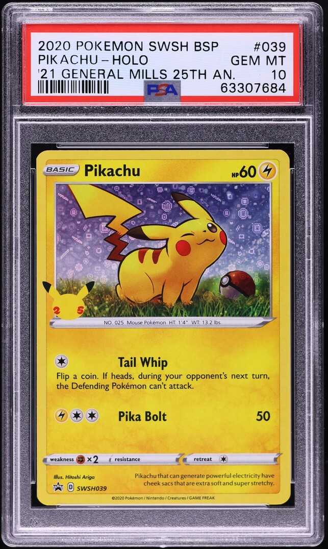 2020 Pokemon SWSH Black Star Promo General Mills Sequin Holo