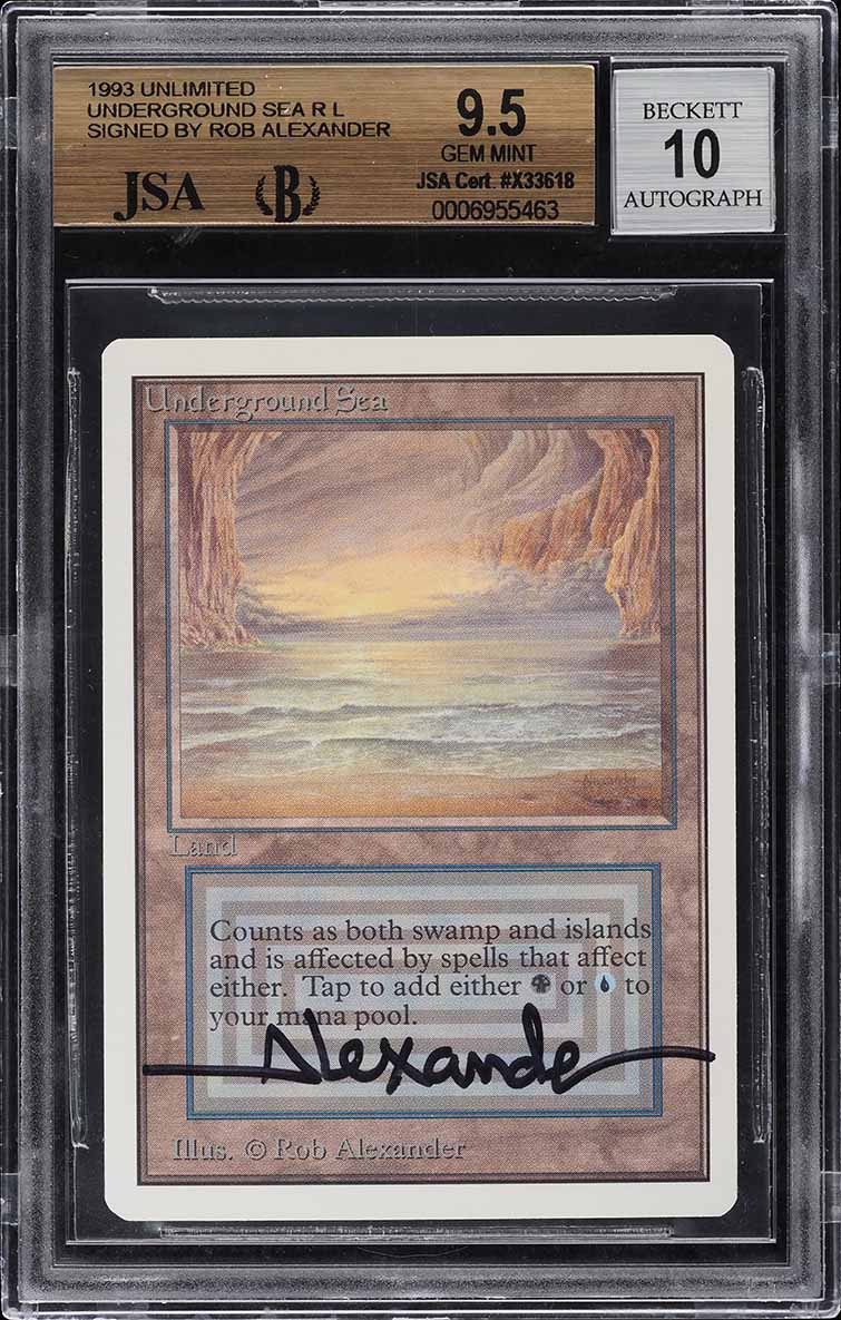 1993 Magic The Gathering Unlimited Dual Land Underground Sea AUTO