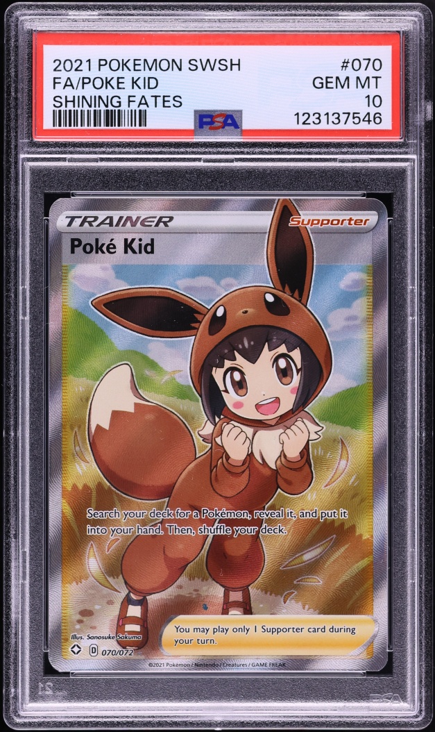 2021 Pokemon Sword & Shield Shining Fates Full Art Poke Kid #70 PSA 10 GEM MINT