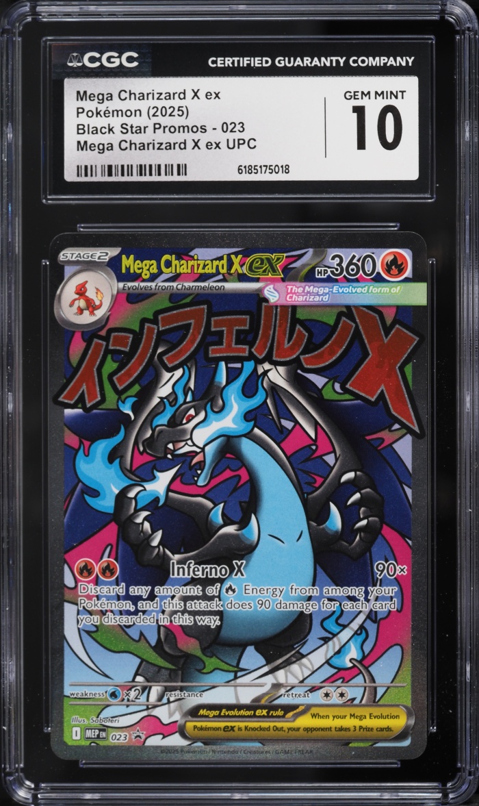 2025 #23 Mega Charizard X Ex CGC 10 Pokemon Mega Evolution Promo Ultra Premium Full Art