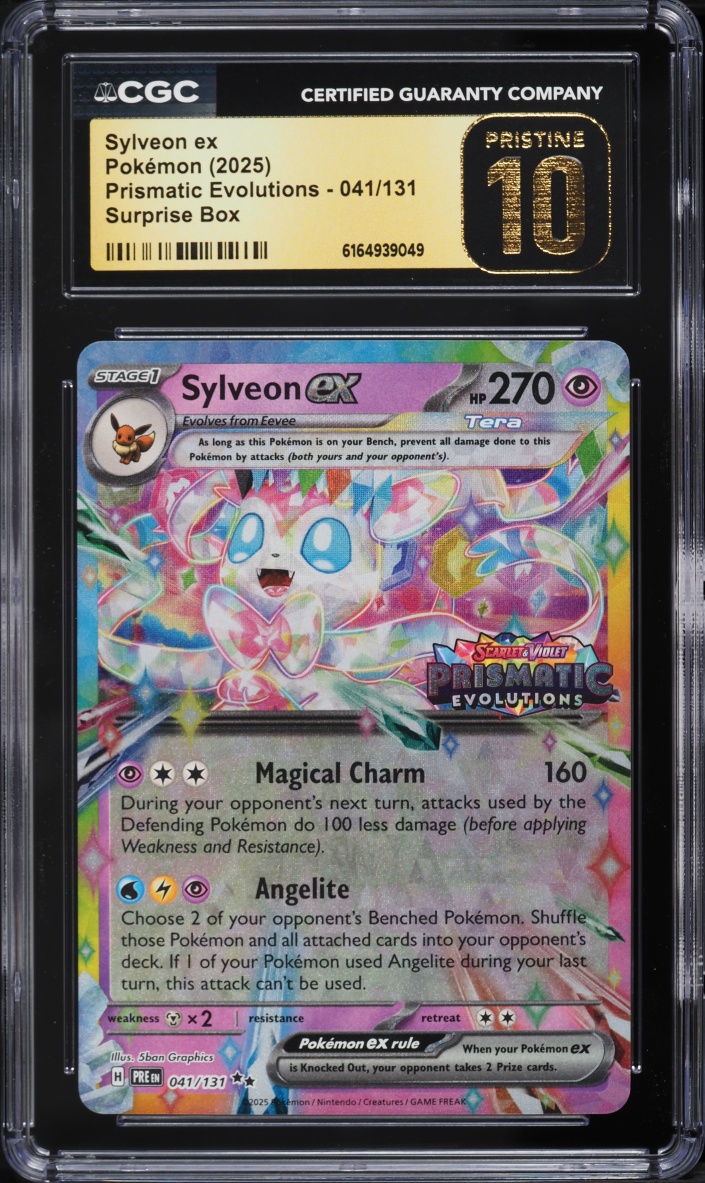 2025 Pokemon Scarlet & Violet Prismatic Evolutions Surprise Box Sylveon Ex #41 CGC 10 PRISTINE