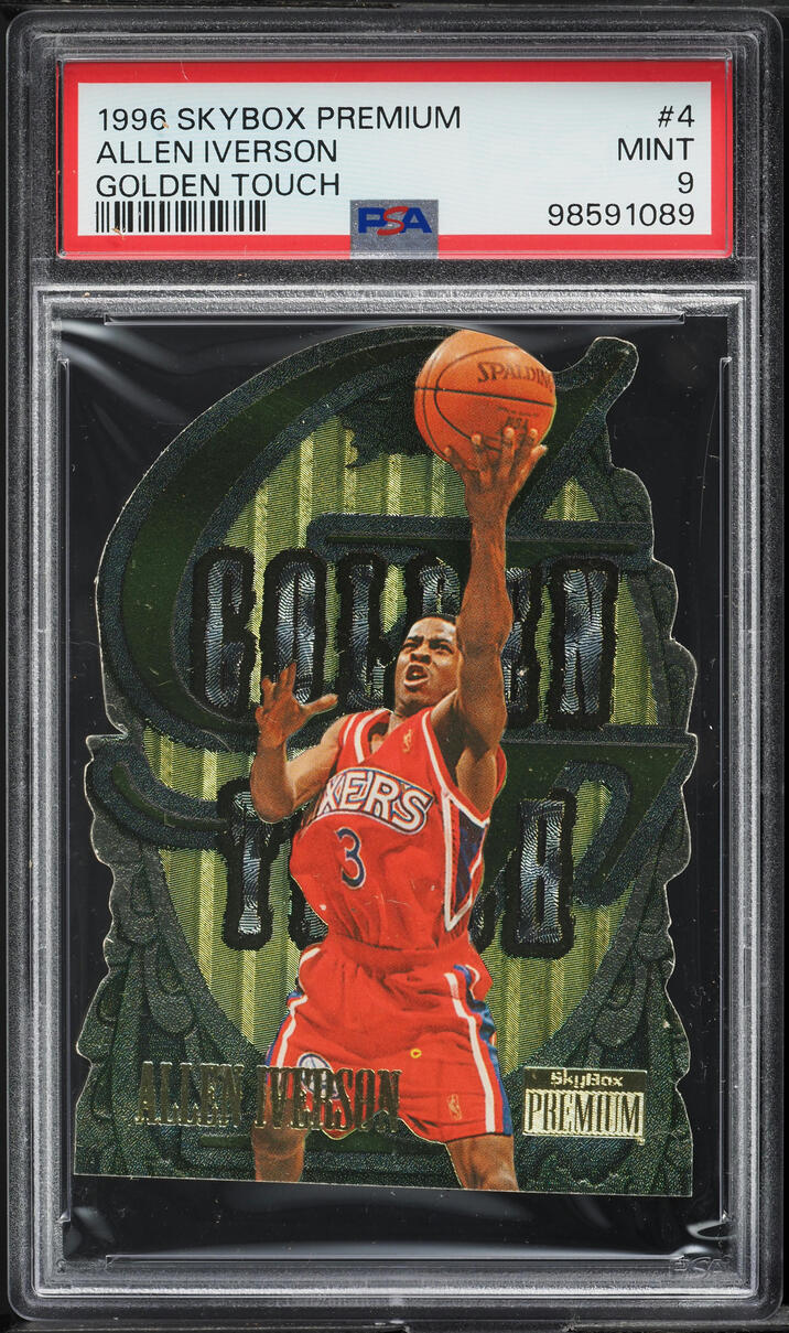 1996 Skybox Premium Basketball Golden Touch Allen Iverson ROOKIE #4 PSA 9 MINT