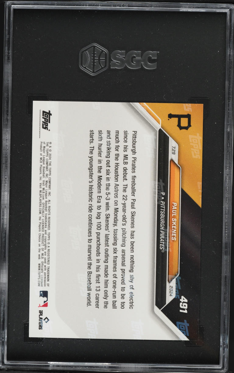 2024 Topps Now Paul Skenes ROOKIE #491 SGC 10 GEM MINT