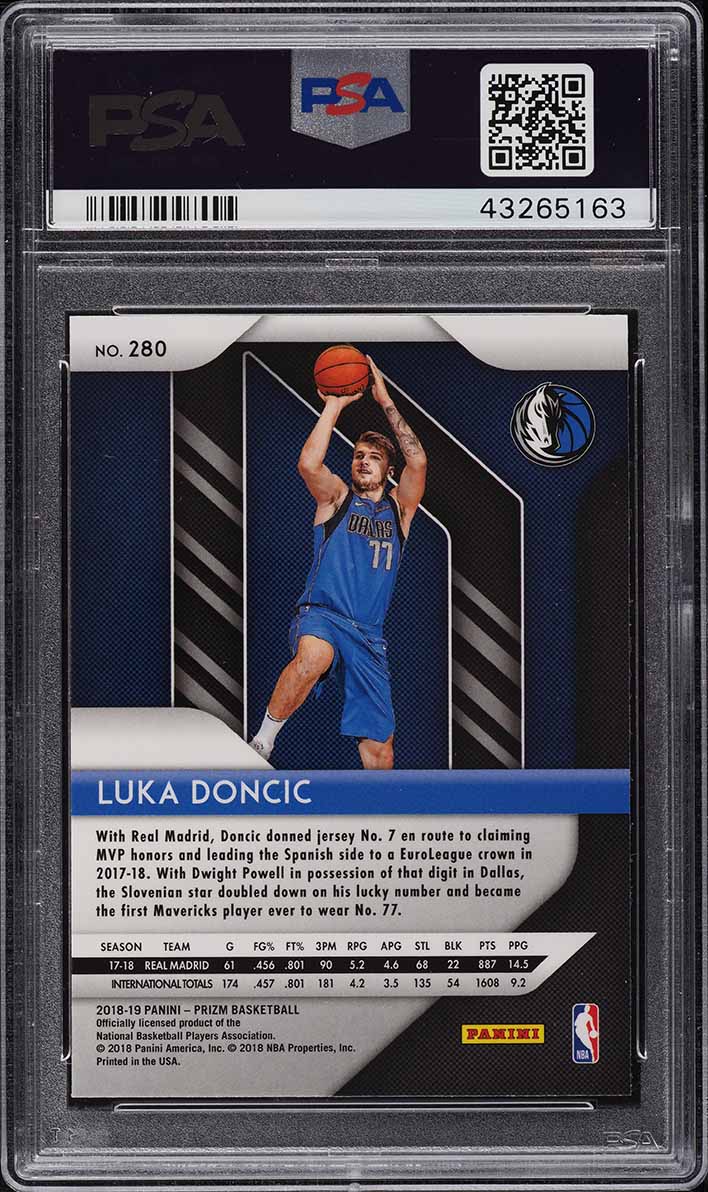 2018 Panini Prizm Luka Doncic ROOKIE #280 PSA 10 GEM MINT