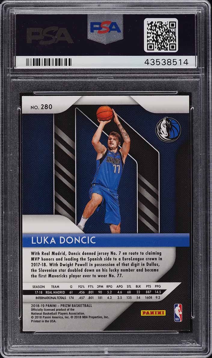 2018 Panini Prizm Luka Doncic ROOKIE RC #280 PSA 10 GEM MINT