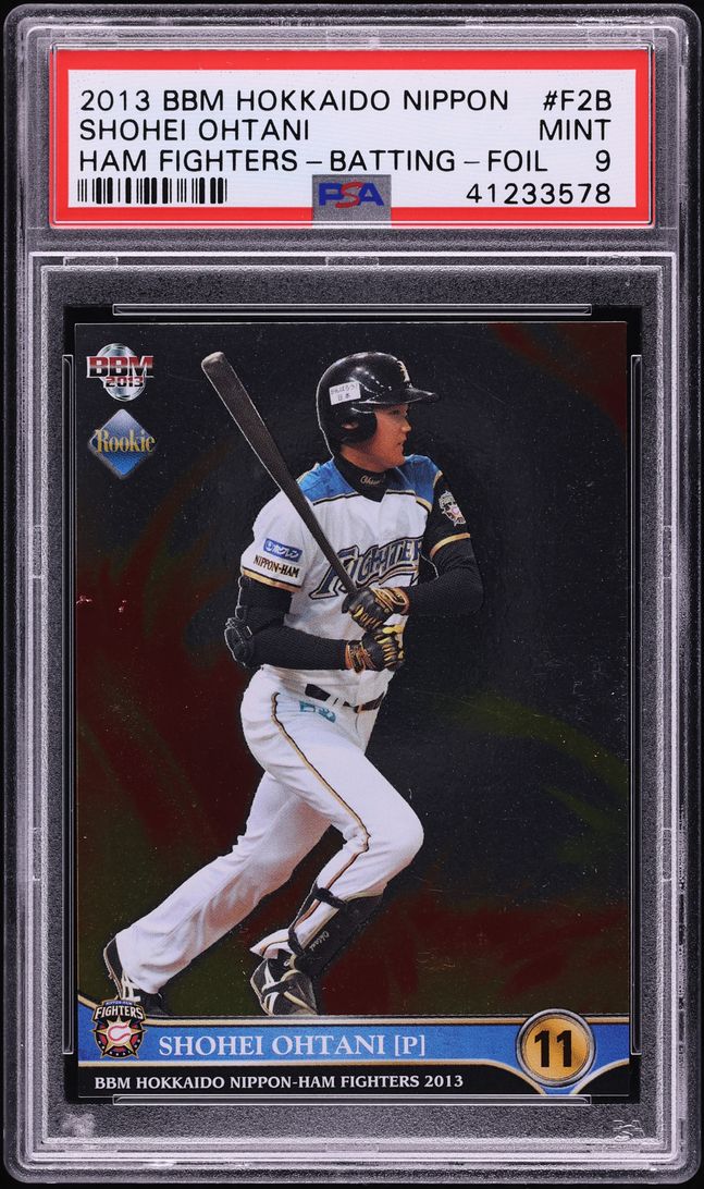 2013 BBM Hokkaido Nippon Ham Fighters Foil Shohei Ohtani ROOKIE #F02B PSA 9 MINT - Photo 1