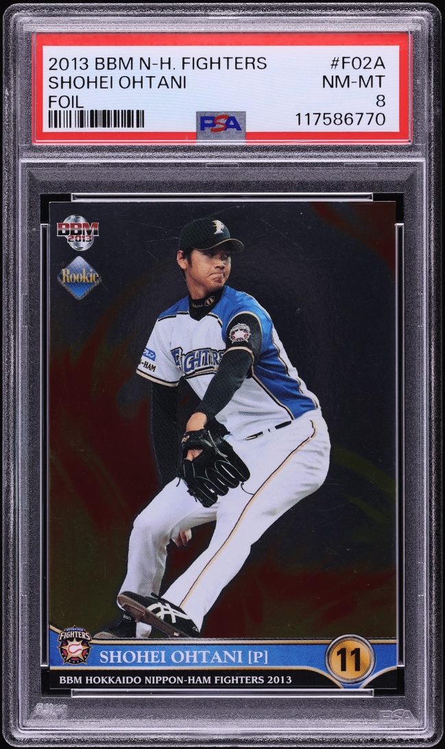 2013 BBM Hokkaido Nippon Ham Fighters Foil Shohei Ohtani ROOKIE #F02A PSA 8 NM-MT - Photo 1