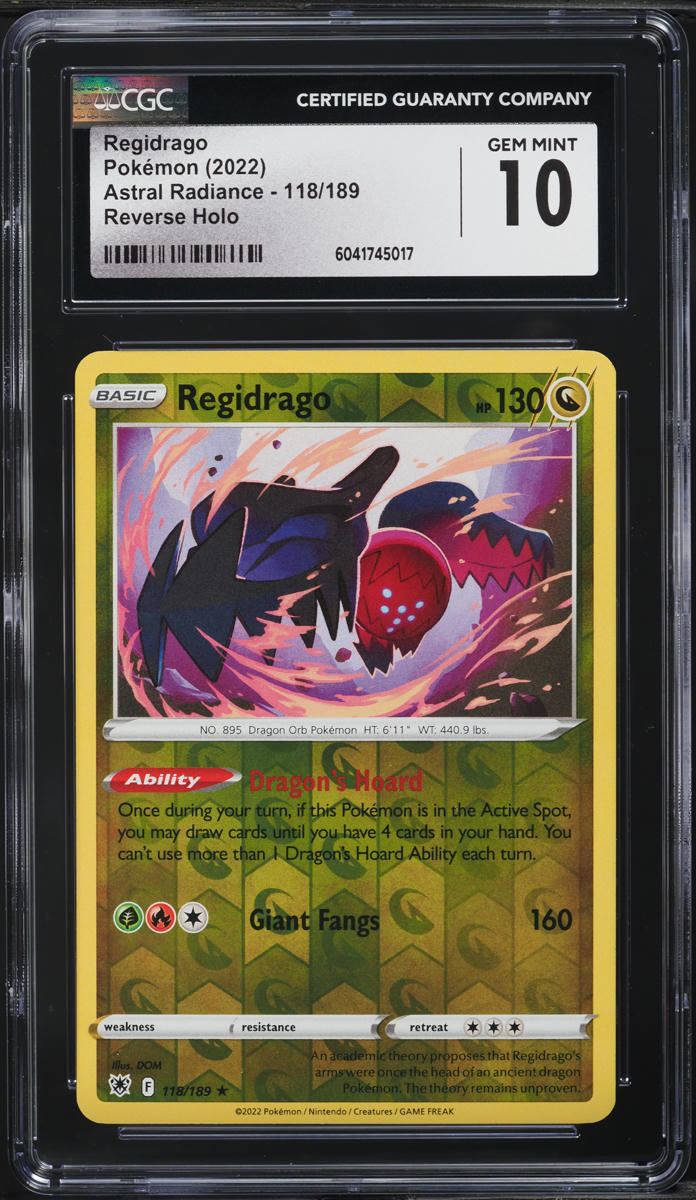 2022 Pokemon Sword & Shield Astral Radiance Reverse Holo Regidrago #118 CGC 10 GEM MINT