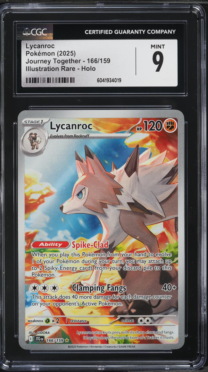2025 Pokemon Scarlet & Violet Journey Together IR Lycanroc #166 CGC 9 MINT