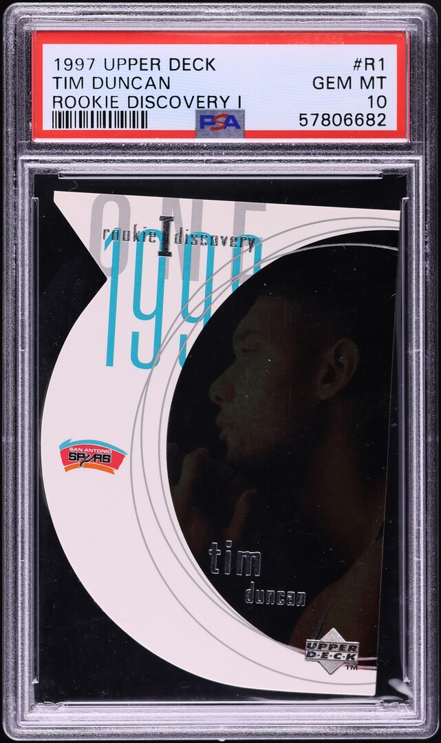 1997 Upper Deck Discovery I Die-Cut Tim Duncan ROOKIE #R1 PSA 10 GEM MINT