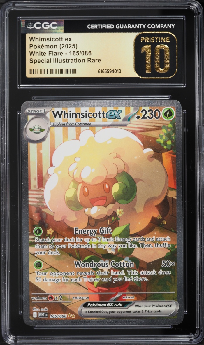 2025 Pokemon Scarlet & Violet White Flare SIR Whimsicott Ex #165 CGC 10 PRISTINE