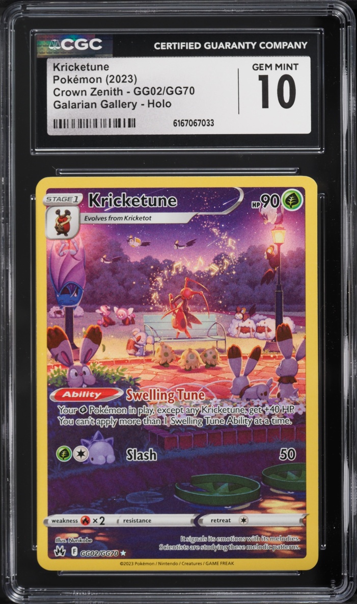 2023 Pokemon Sword & Shield Crown Zenith Alt Art Kricketune #GG02 CGC 10 GEM MINT