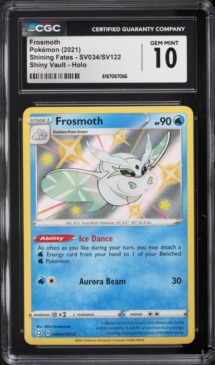 2021 Pokemon Sword & Shield Shining Fates Shiny Vault Holo Frosmoth #SV034 CGC 10 GEM MINT