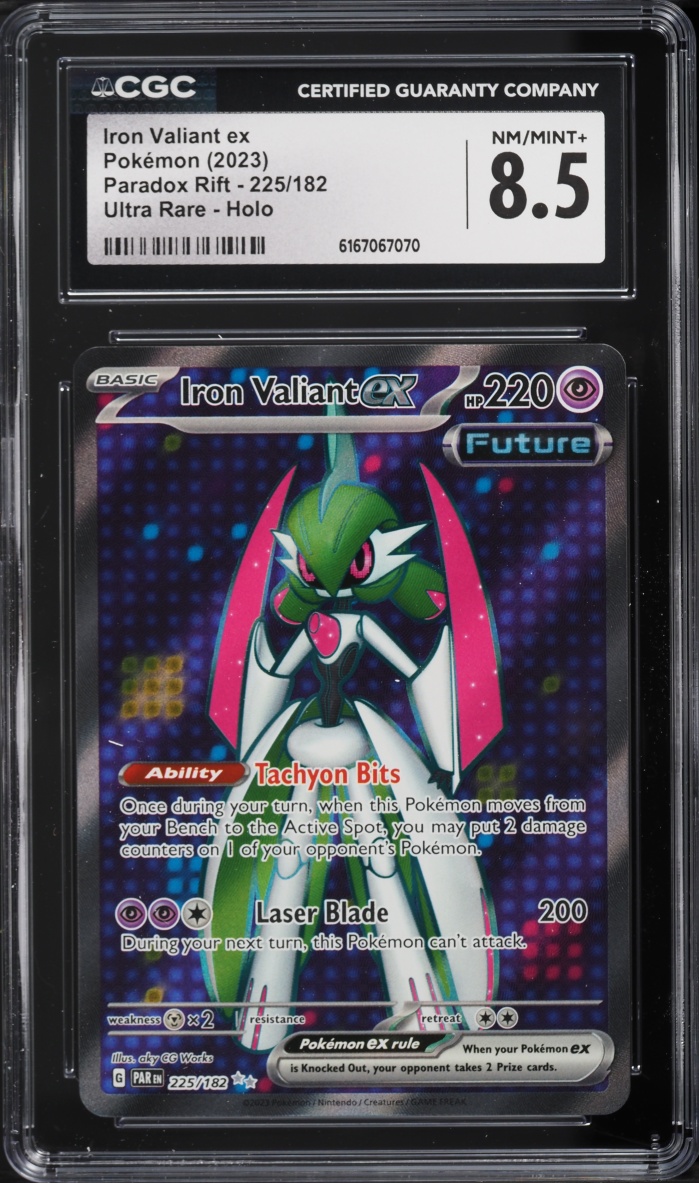 2023 Pokemon Scarlet & Violet Paradox Rift Full Art Iron Valiant Ex #225 CGC 8.5 NM-MT+