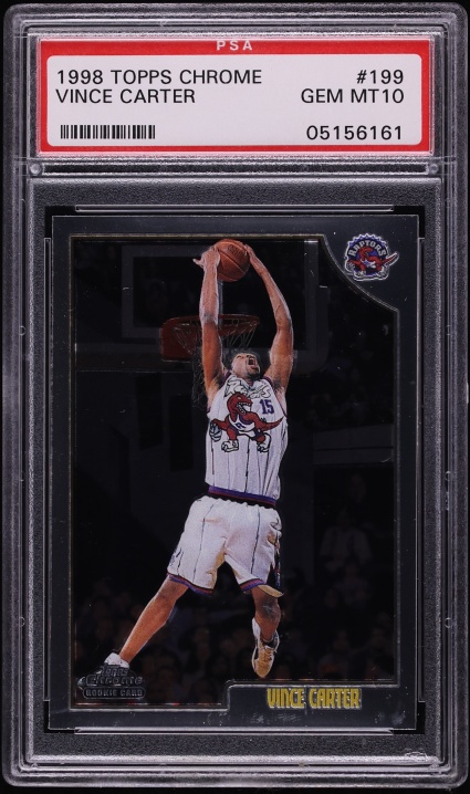 1998 Topps Chrome Vince Carter ROOKIE #199 PSA 10 GEM MINT