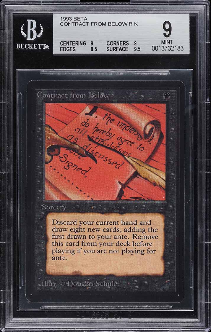 1993 Magic The Gathering MTG Beta Contract From Below BGS 9 MINT
