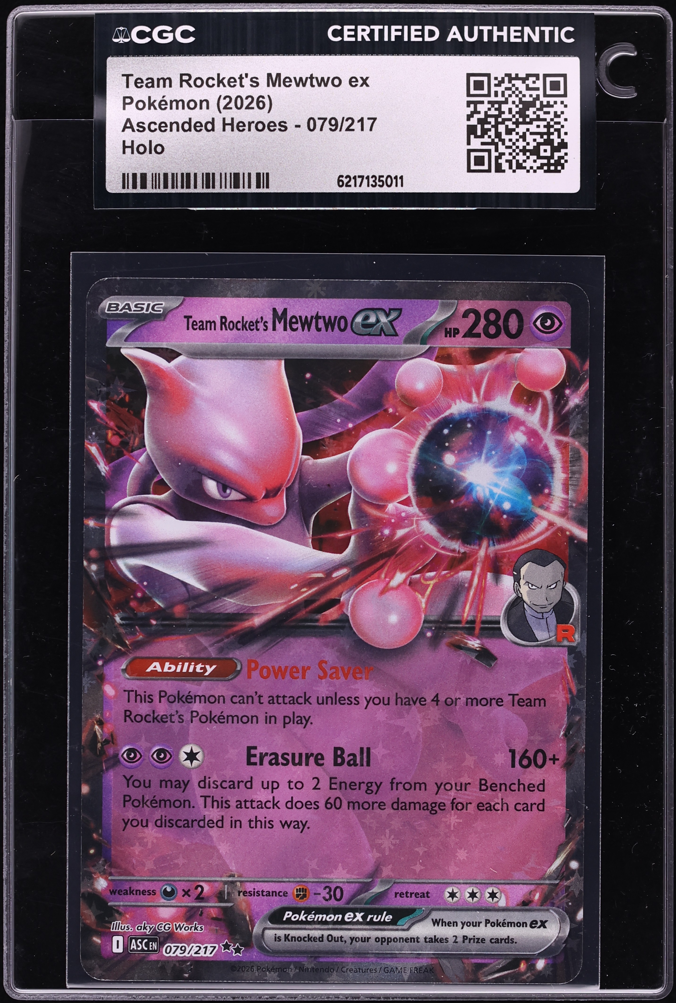 2026 Pokemon Mega Evolution Ascended Heroes Holo Team Rocket's Mewtwo Ex #79 CGC AUTH