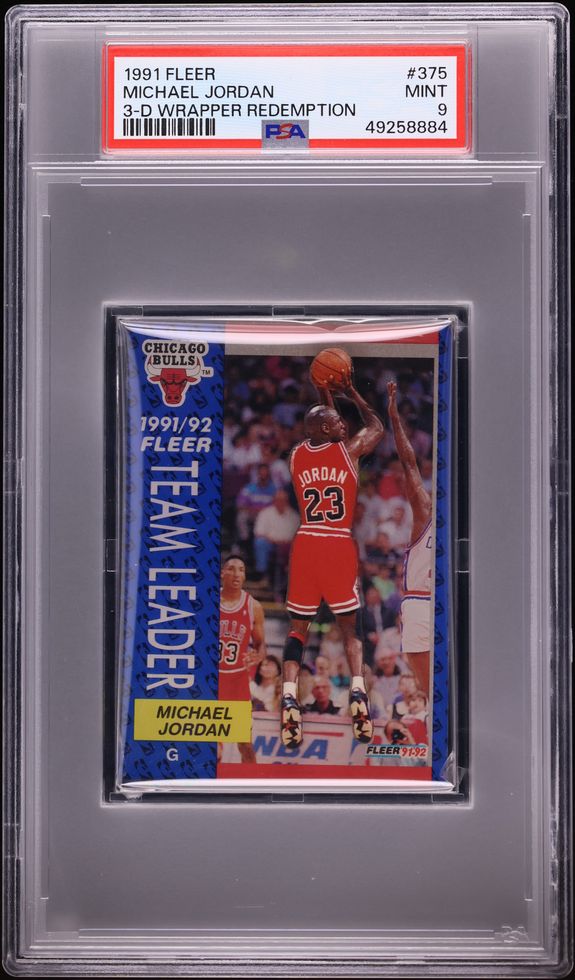 1991 Fleer 3-D Wrapper Redemption Michael Jordan #375 PSA 9 MINT