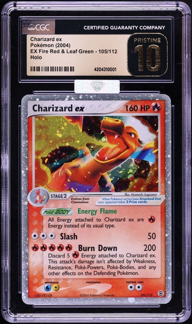 2004 Pokemon EX Fire Red & Leaf Green Holo Charizard EX #105 MBA CGC 10 PRISTINE