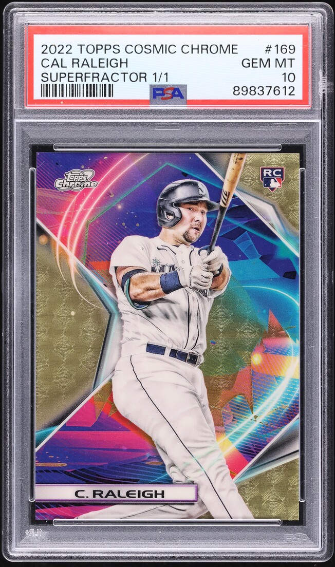 2022 Topps Chrome Cosmic Superfractor Cal Raleigh ROOKIE 1/1 #169 PSA ...