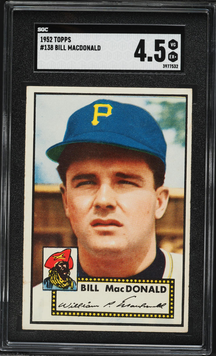 1952 Topps Bill MacDonald #138 SGC 4.5 VGEX+