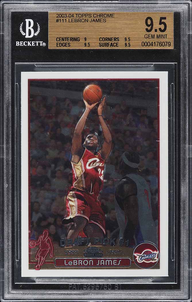 2016 Select Prizm Green LeBron James 1/5 #290 BGS 9 MINT on