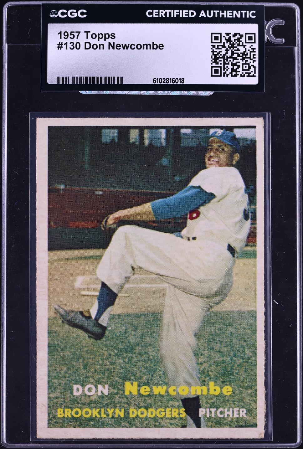 1957 Topps Don Newcombe #130 CGC AUTH