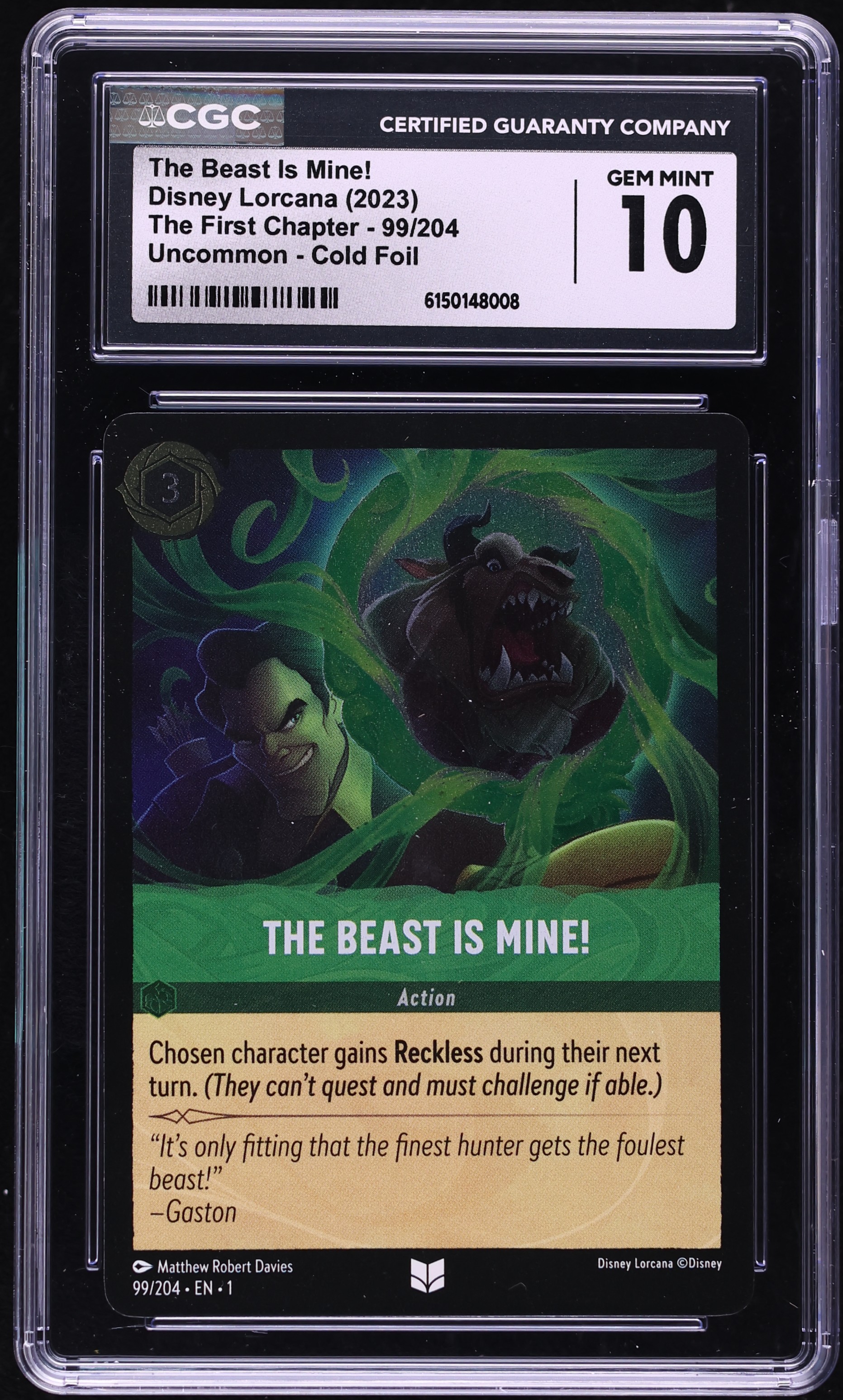2023 Disney Lorcana The First Chapter Cold Foil The Beast Is Mine! #99 CGC 10 GEM MINT